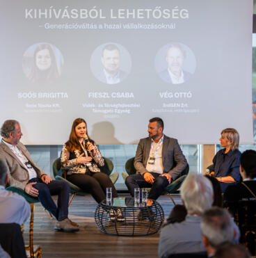 Vég Ottó / 3rdGEN Zrt., Soós Brigitta / Soós Tészta Kft., Fieszl Csaba / Vidék- és Térségfejlesztési Támogató Egység, Kamasz Melinda / a tudas.hu